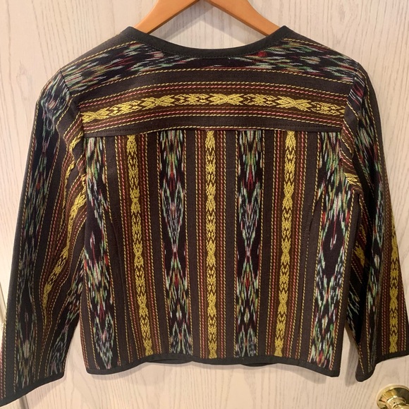 Nordstrom Rubbish Embroidered Open Front Cotton Jacket Size Large - Picture 4 of 8